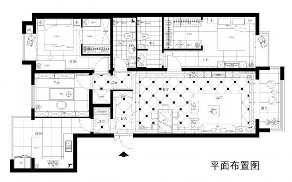 中建府前观邸-中式古典-三居室