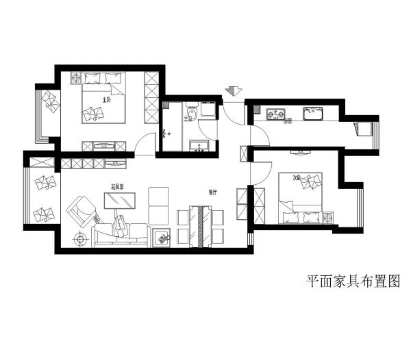 中铁国际城-地中海风格-二居室