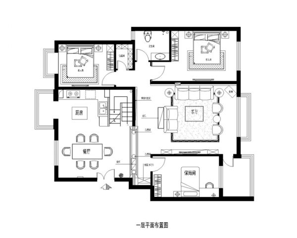 优山美地完美家装240平西式古典效果图设计