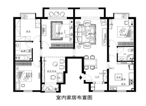 铁建山语城170平中式风格案例赏析