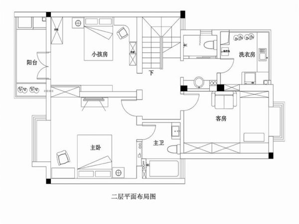 银地家园-美式风格-三居室