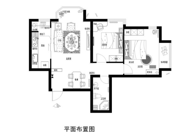 美林湾90平混搭风格效果图设计案例赏析