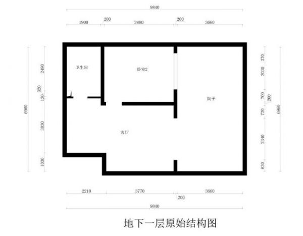 地下一层原始结构图