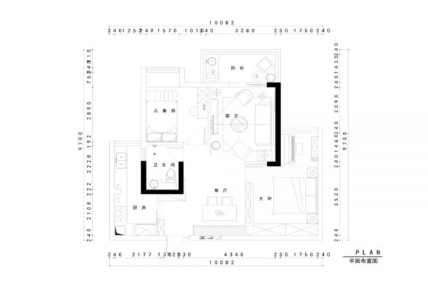 空间整体色彩犹如极光般绚丽浪漫而随性