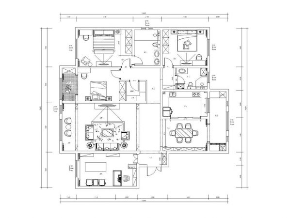 128平米万科翡翠四季新中式