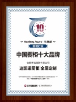 迪凯诺厨柜|全屋定制斩获2019中国橱柜影响力十大品牌