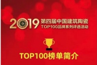 广陶陶瓷荣耀上榜2019第四届中国建筑陶瓷TOP100