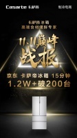 双11卡萨帝冰箱8K+份额超50%，高端增幅突破80%