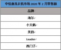 2月份额：洗衣机行业又一匹黑马，排名超西门子