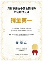 月影家居斩获2020年上半年全铜灯饰全国销量冠军