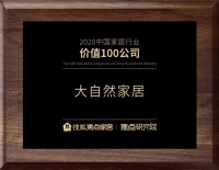 捷报！大自然家居荣膺“2020中国家居行业价值100公司”