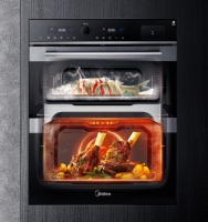 美的双腔蒸烤一体机，创造口感不串味