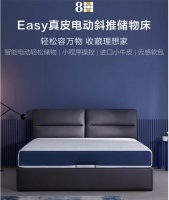 趣睡科技智能家居领域再添新品:Easy真皮电动斜推储物床