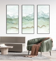 【领绣】装饰画《山山而川2》|悠远古风  自成一派